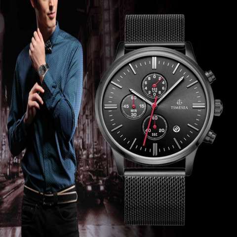 Stainless Steel Waterproof Wristband Fashion Sport Quartz Men Watch 72188