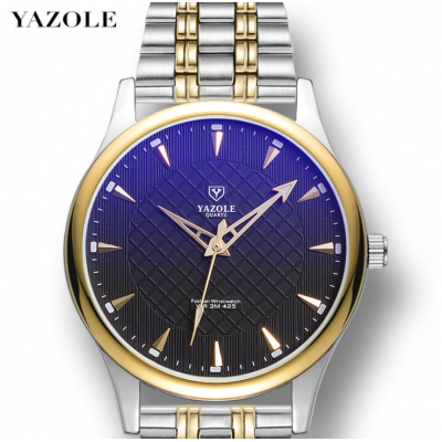 Yazole M 425-S Luxury OEM Man Watch 3MTM Waterproof Quartz Luminous Stainless Steel Band Wrist Watch